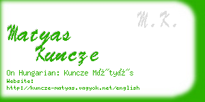 matyas kuncze business card